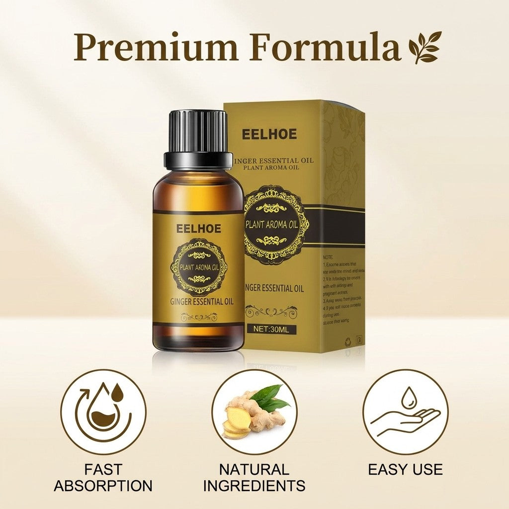 Ginger Slimming Oil – Natural Belly Fat Support & Body Massage Oil 🌿🔥