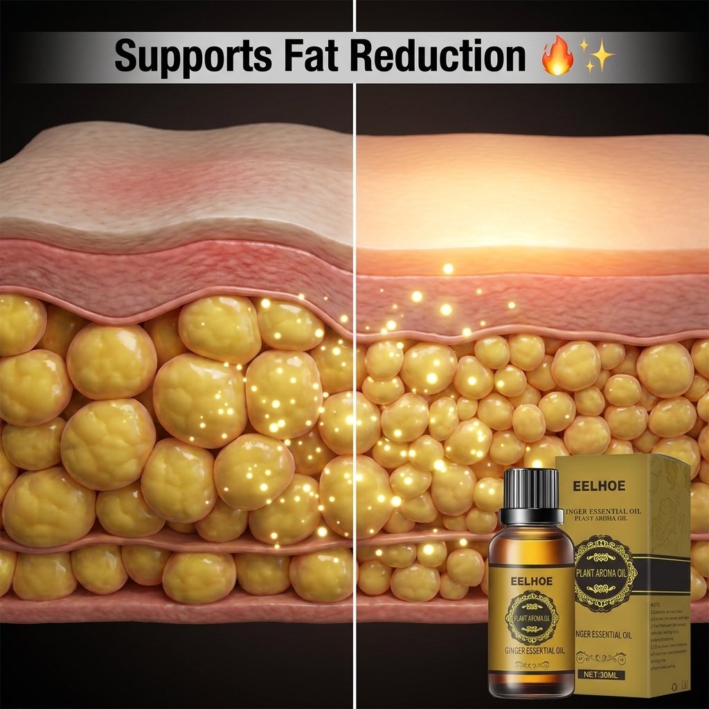 Ginger Slimming Oil – Natural Belly Fat Support & Body Massage Oil 🌿🔥