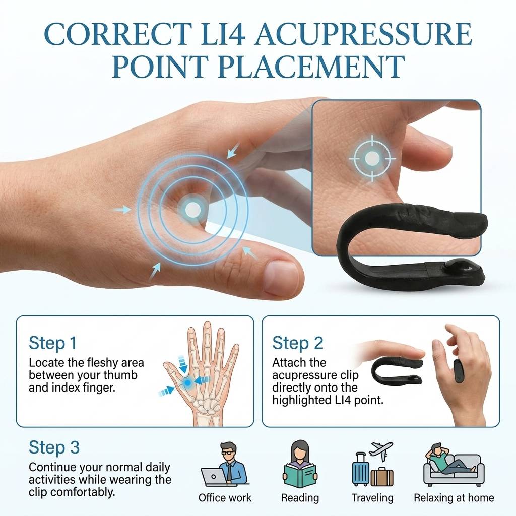 PressureEase™ LI4 Acupressure Wellness Clip